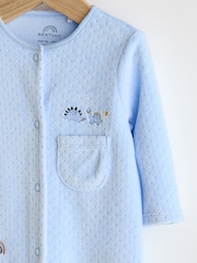 Pale Blue Teddy Bear Textured Baby Sleepsuit (0mths-3yrs) - Image 7 of 12