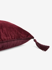 Swoon Burgundy Red Harlequin Feather Filled Velvet Cushion - Image 5 of 5