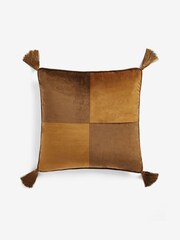 Swoon Gold Harlequin Feather Filled Velvet Cushion - Image 2 of 4