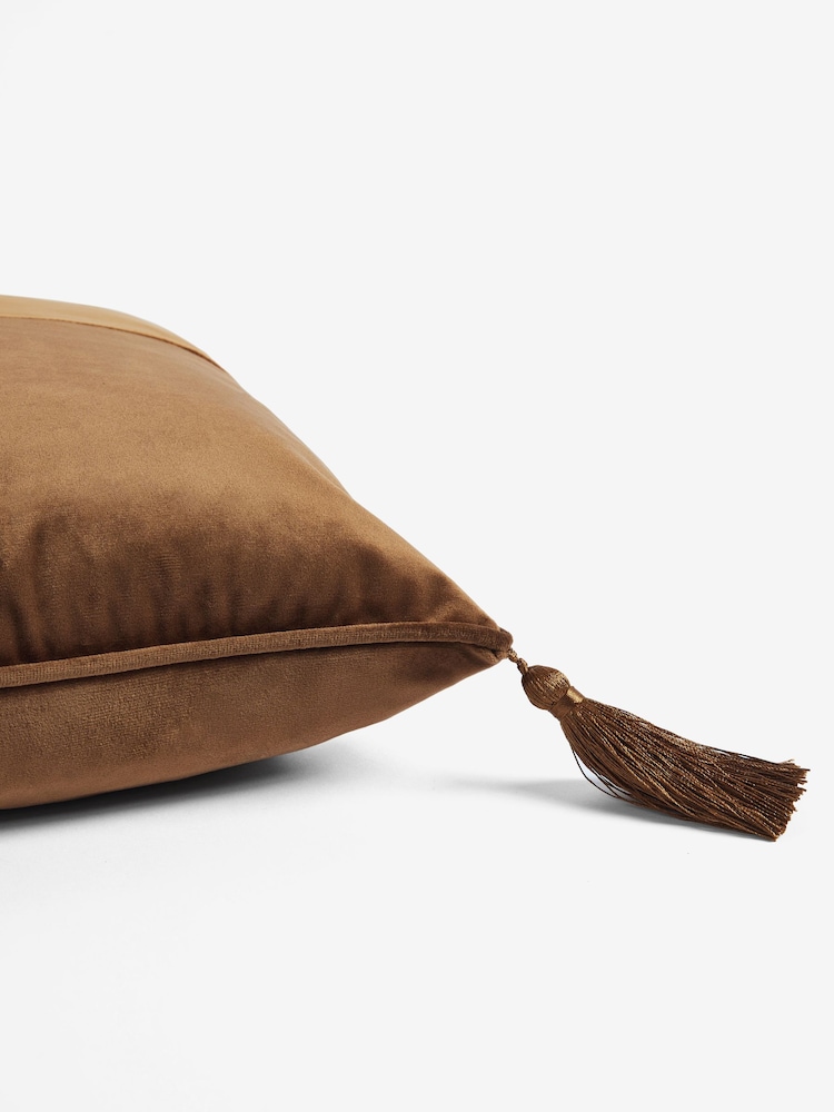 Swoon Gold Harlequin Feather Filled Velvet Cushion - Image 4 of 4