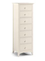 Julian Bowen Stone White Cameo 7 Drawer Narrow Chest - Image 1 of 3