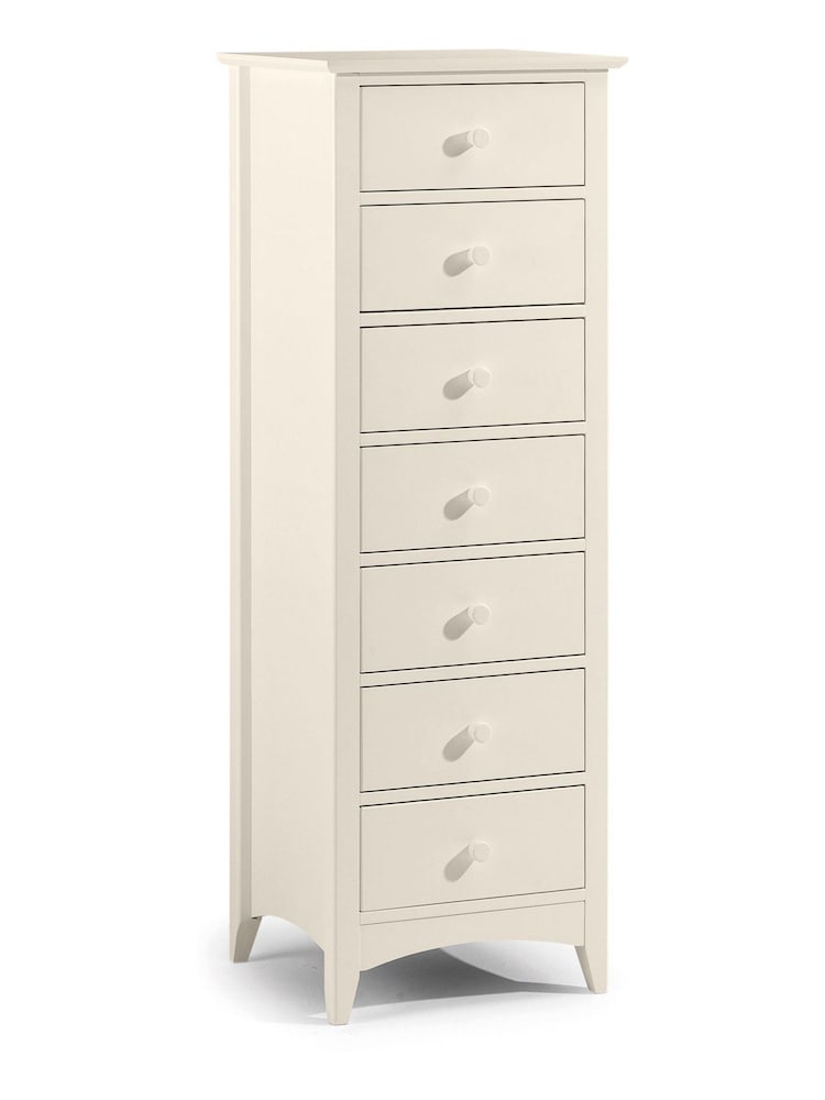 Julian Bowen Stone White Cameo 7 Drawer Narrow Chest - Image 1 of 3