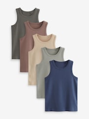 Neutrale Farben - 100 % Baumwollunterhemden 5er-Pack (1.5–16 Jahre) - Bild 1 von 2