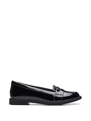 Clarks Black Multi Fit Patent Scala Loafer Shoes - Image 1 of 7
