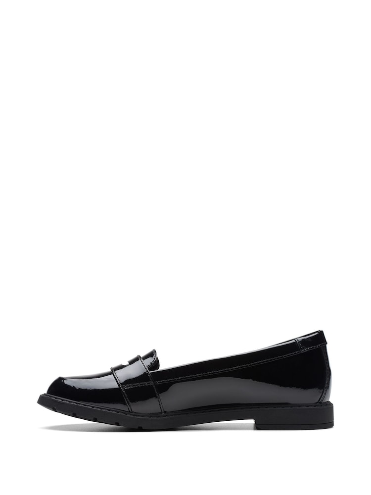 Clarks Black Multi Fit Patent Scala Loafer Shoes - Image 2 of 7