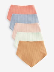 Mixed Pastel Dribble Bibs 5 Pack - Image 1 of 6