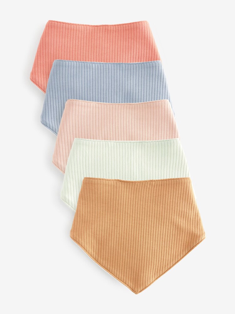 Mixed Pastel Dribble Bibs 5 Pack - Image 1 of 6