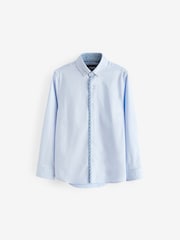 Blue Long Sleeve Smart Shirt With Trim (3-16yrs) - Image 1 of 3