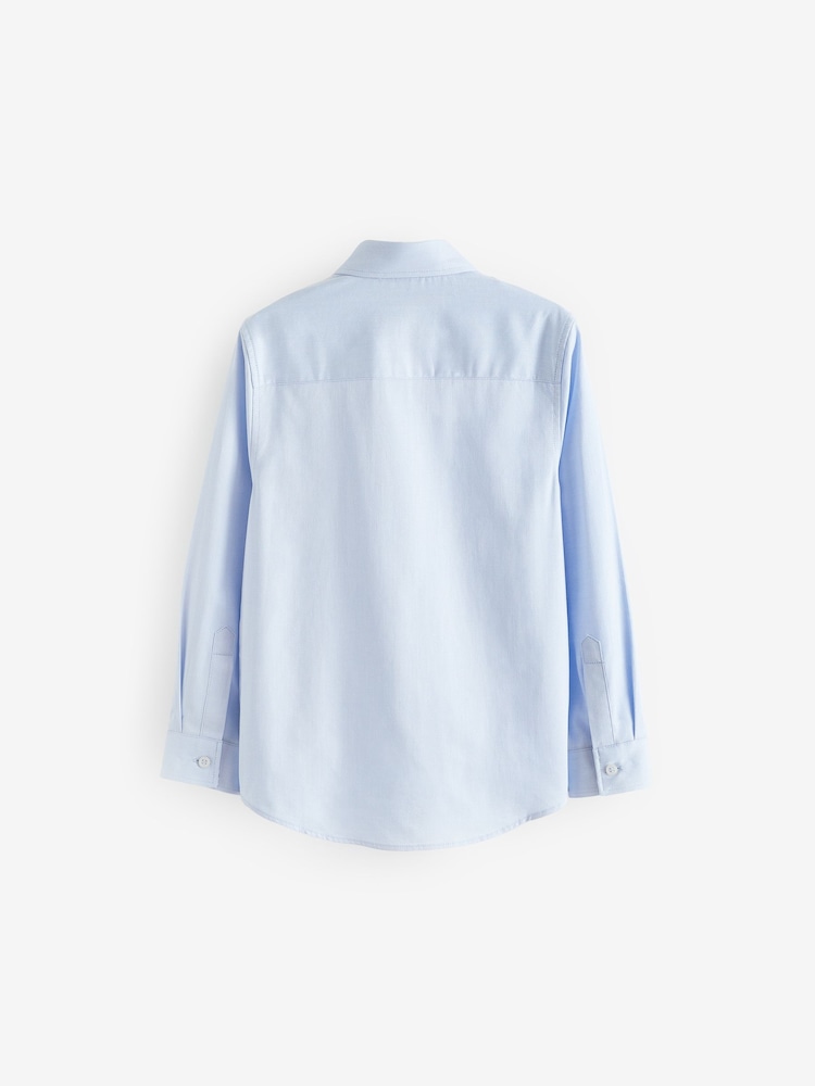 Blue Long Sleeve Smart Shirt With Trim (3-16yrs) - Image 2 of 3 Blue Long Sleeve Smart Shirt With Trim (3-16yrs) - Image 2 of 3