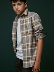 Grey Long Sleeve Check Shirt (3-16yrs) - Image 1 of 6