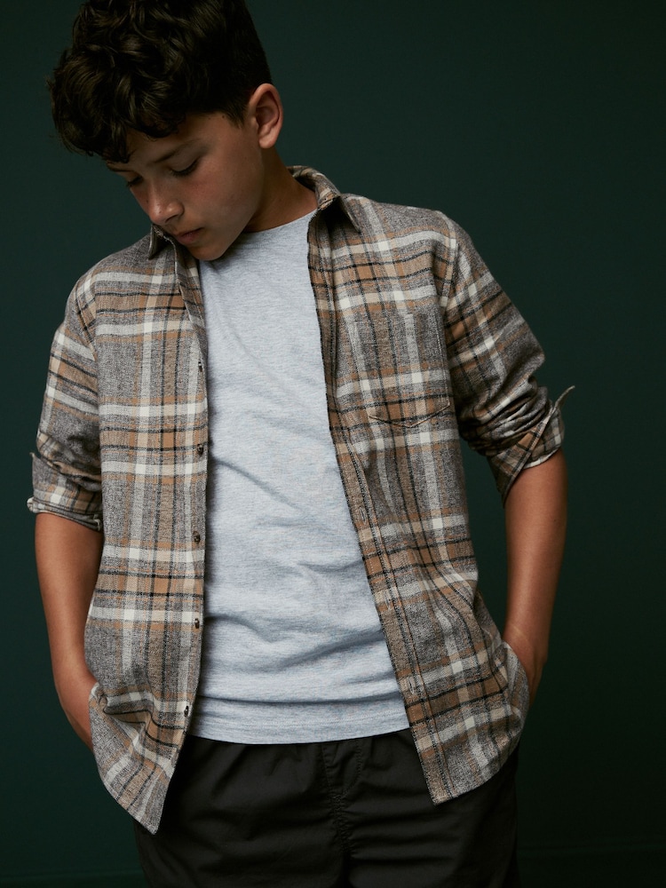 Grey Long Sleeve Check Shirt (3-16yrs) - Image 3 of 6