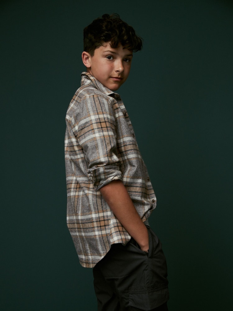 Grey Long Sleeve Check Shirt (3-16yrs) - Image 4 of 6