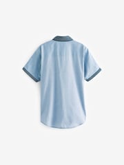 Blue 100% Cotton Short Sleeve Smart Shirt (3-16yrs) - Image 6 of 7