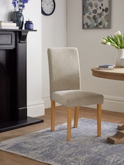 Set of 2 Tweedy Chenille Mid Natural Milford Dining Chairs - Image 1 of 8