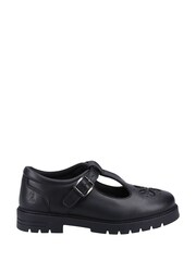 Schwarzes Leder - Hush Puppies Senior Fiona Black Patent School Shoes - Bild 1 von 4
