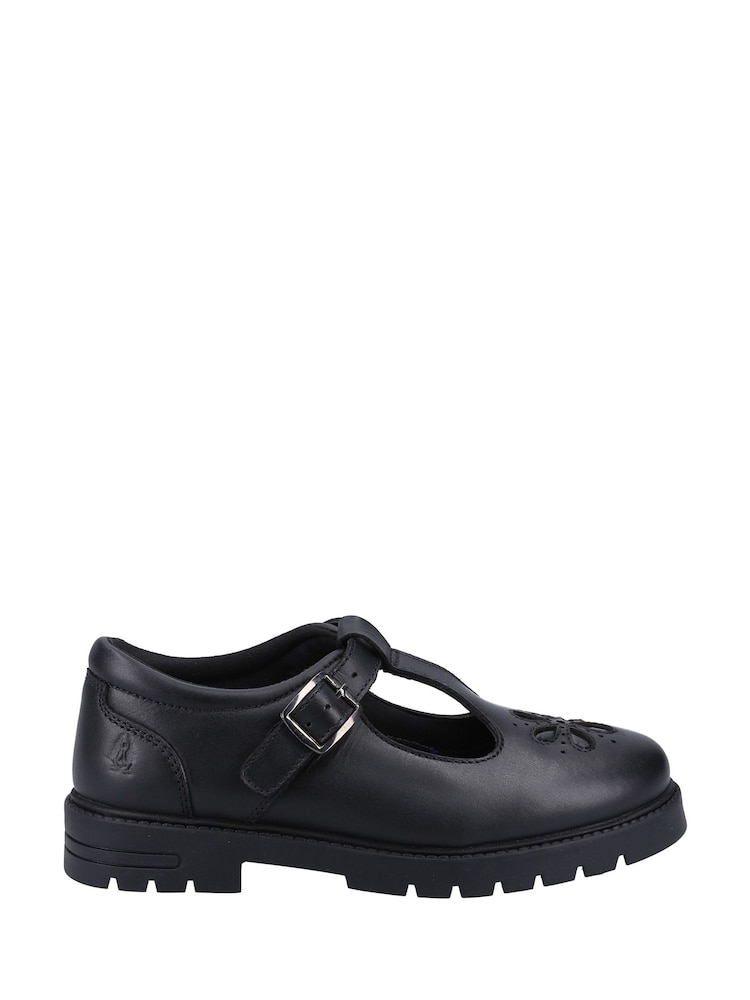 Schwarzes Leder - Hush Puppies Senior Fiona Black Patent School Shoes - Bild 1 von 4