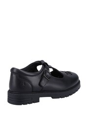 Schwarzes Leder - Hush Puppies Senior Fiona Black Patent School Shoes - Bild 2 von 4