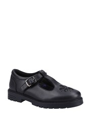 Schwarzes Leder - Hush Puppies Senior Fiona Black Patent School Shoes - Bild 3 von 4