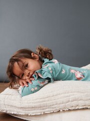 Зеленый с единорогом - Топ с длинными рукавами и оборками (3mths-7yrs) - Изображение 4 из 6