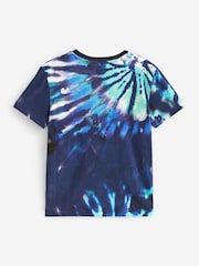 Navy Blue Tie Dye All-Over Print Short Sleeve T-Shirt (3-16yrs) - Image 2 of 2