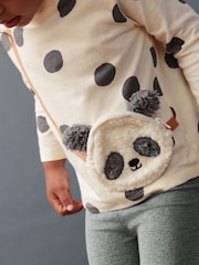 Black/White Panda Long Sleeve Bag T-Shirt (3mths-7yrs) - Image 4 of 6