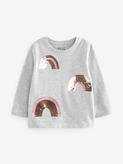 Grey Rainbow Sequin Long Sleeve T-Shirt (3mths-7yrs) - Image 1 of 3