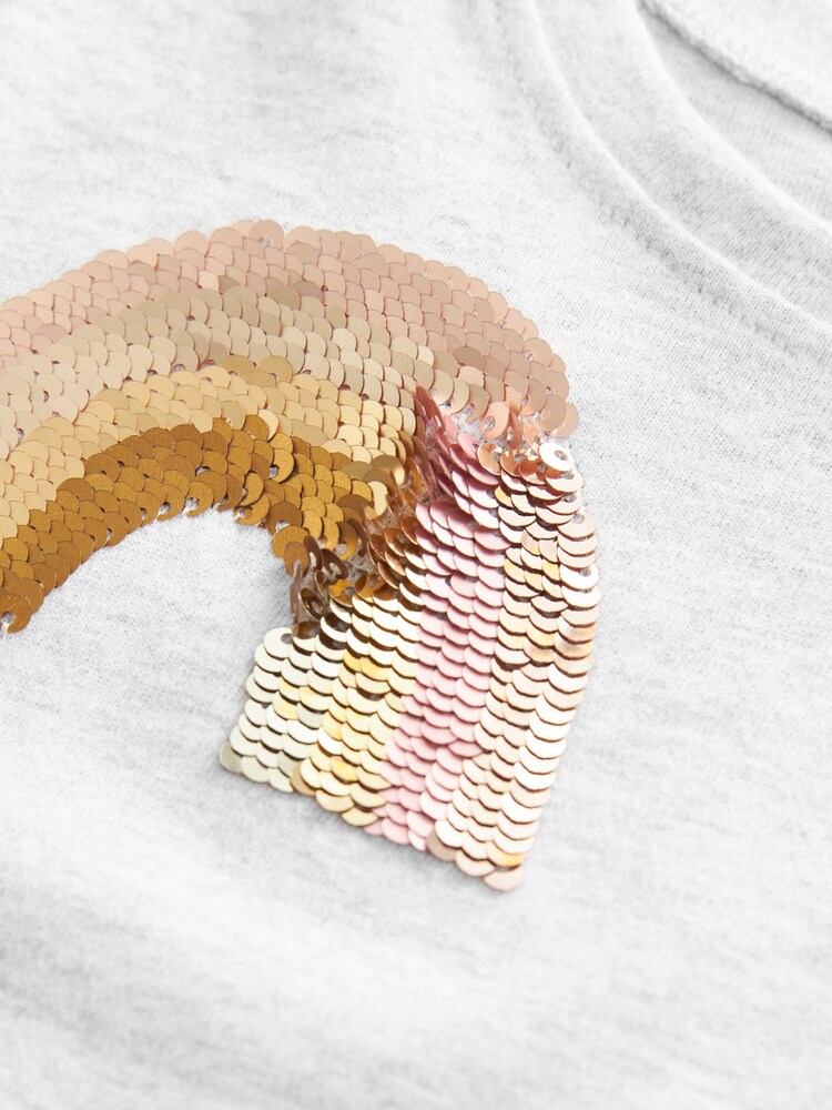 Grey Rainbow Sequin Long Sleeve T-Shirt (3mths-7yrs) - Image 3 of 3
