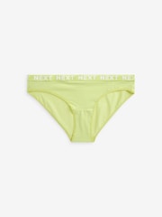 White/Blue/Pink/Green Bikini Cotton Rich Logo Knickers 4 Pack - Image 6 of 8