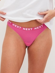 Bright Colours Thong Cotton Rich Logo Knickers 4 Pack - Image 1 of 8