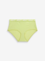 White/Blue/Pink/Green Midi Cotton Rich Logo Knickers 4 Pack - Image 6 of 8