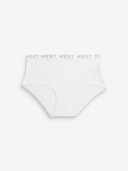 White/Blue/Pink/Green Midi Cotton Rich Logo Knickers 4 Pack - Image 8 of 8