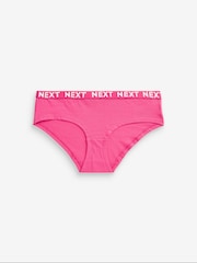 White/Blue/Pink/Green Short Cotton Rich Logo Knickers 4 Pack - Image 5 of 8