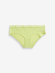 White/Blue/Pink/Green Short Cotton Rich Logo Knickers 4 Pack - Image 7 of 8