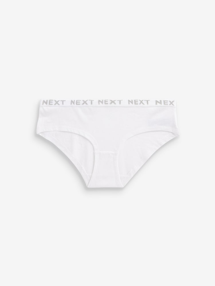 White/Blue/Pink/Green Short Cotton Rich Logo Knickers 4 Pack - Image 8 of 8