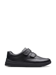 Clarks Black Multi Fit Leather Goal Style Shoes - Image 1 of 7