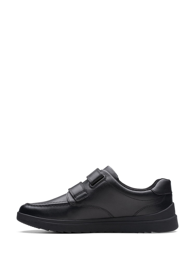 Clarks Black Multi Fit Leather Goal Style Shoes - Image 2 of 7