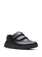 Clarks Black Multi Fit Leather Goal Style Shoes - Image 3 of 7