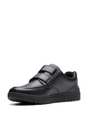 Clarks Black Multi Fit Leather Goal Style Shoes - Image 4 of 7