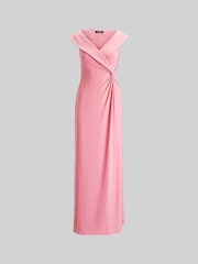 Lauren Ralph Lauren Pink Stretch Off Shoulder Leonidas Maxi Evening Dress - Image 6 of 6