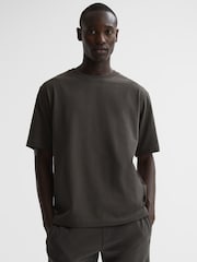 Reiss Washed Black Tate Oversized Garment Dye T-Shirt - Image 1 of 7