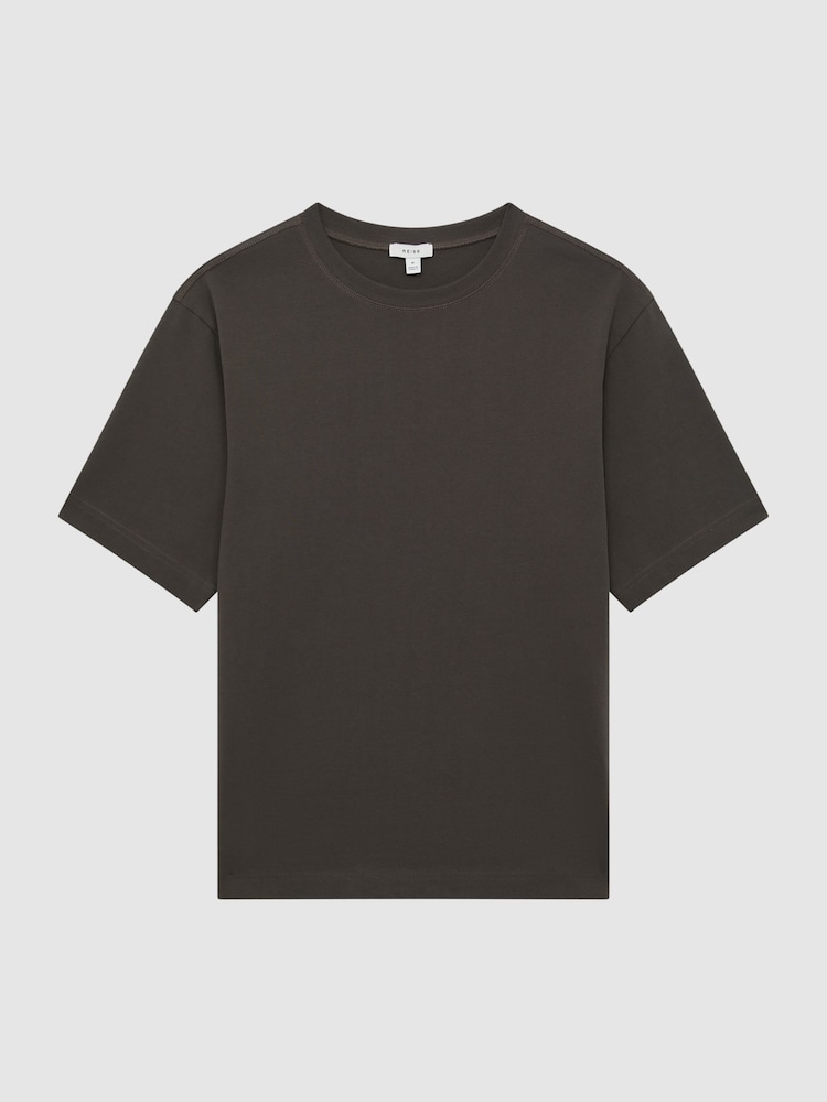 Reiss Washed Black Tate Oversized Garment Dye T-Shirt - Image 2 of 7