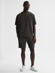 Reiss Washed Black Tate Oversized Garment Dye T-Shirt - Image 3 of 7