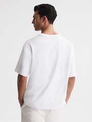 Reiss White Tate Oversized Garment Dye T-Shirt - Image 5 of 6