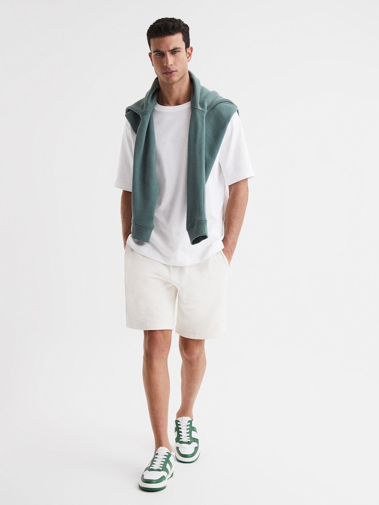 Reiss White Tate Oversized Garment Dye T-Shirt - Image 6 of 6