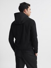 Reiss Black Taylor Hybrid Zip Quilted Hooded Jacket - Image 5 of 5