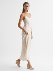Reiss White/Gold Louisa Metallic Maxi Dress - Image 6 of 8