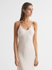 Reiss White/Gold Louisa Metallic Maxi Dress - Image 8 of 8