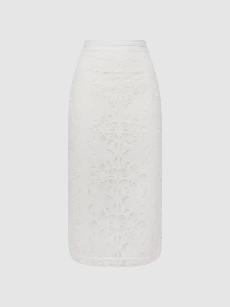 Reiss White Immi Lace Co-ord Pencil Skirt - Image 2 of 5