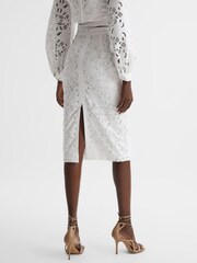 Reiss White Immi Lace Co-ord Pencil Skirt - Image 5 of 5