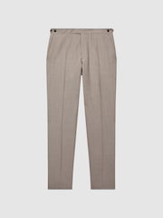 Reiss Brown Pew Slim Fit Wool Puppytooth Trousers - Image 2 of 5